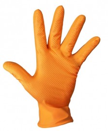 Orange Diamond Grip Nitrile Glove