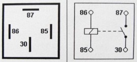 Relay 4-pin 12v 40A. Open