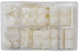 Assorted Adhesive Cable Clips - White (122)