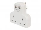 13A Mains Adaptor with Dual USB Ports