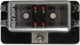 4 Position LED Blade Fuse Box (standard blade fuses)