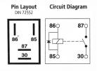 Micro Relay 4-pin 12v 40A, Open with Diode