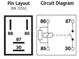 Micro Relay 4-pin 12v 40A. Open with Resistor