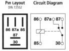 Micro Relay 5-pin, Changeover,  12v 40A