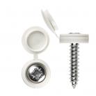 Number Plate Screws & Caps White, Hinged 3/4(in) (100)