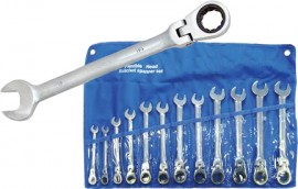 Flexible Head Ratchet Spanner Set 12pce