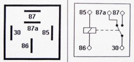 Relay 5-pin 12v 30/40A Changeover