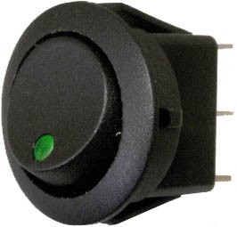 Rocker Switch 16A - Green - LOWER LED