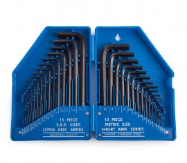 30 Piece Metric and Imperial Hex Key Set