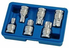 6pc Tamper-proof Torx Security Bit Socket